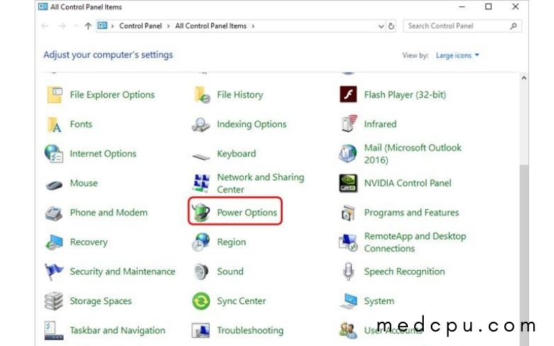 change additional power settings